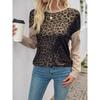 Neuer Stil Street Retro Trendy Langärmeliges Rundhals Leopardendruck Sweatshirt Top für Damen