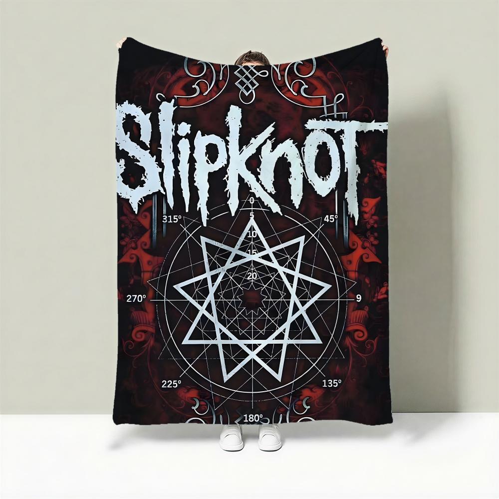 Band S-Slipknot Throw Lightweight 240g Flannel Blanket Soft Skin-friendly for Summer Cooling 75cmx90cm
