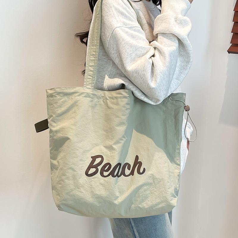 Spring and Summer Casual Simple Large-capacity Fashion Commuter Tote Bag Female Students Class Lightweight Versatile Shoulder Cloth Bag