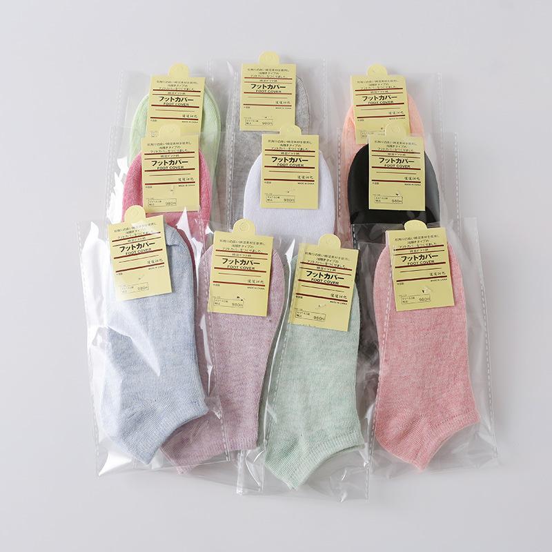 10 Paires de Chaussettes pour Femmes de Couleur Unie Emballées Individuellement Chaussettes pour Dames de Couleur Unie Emballage Sac Opp Chaussettes Cadeaux Accessoires pour Femmes