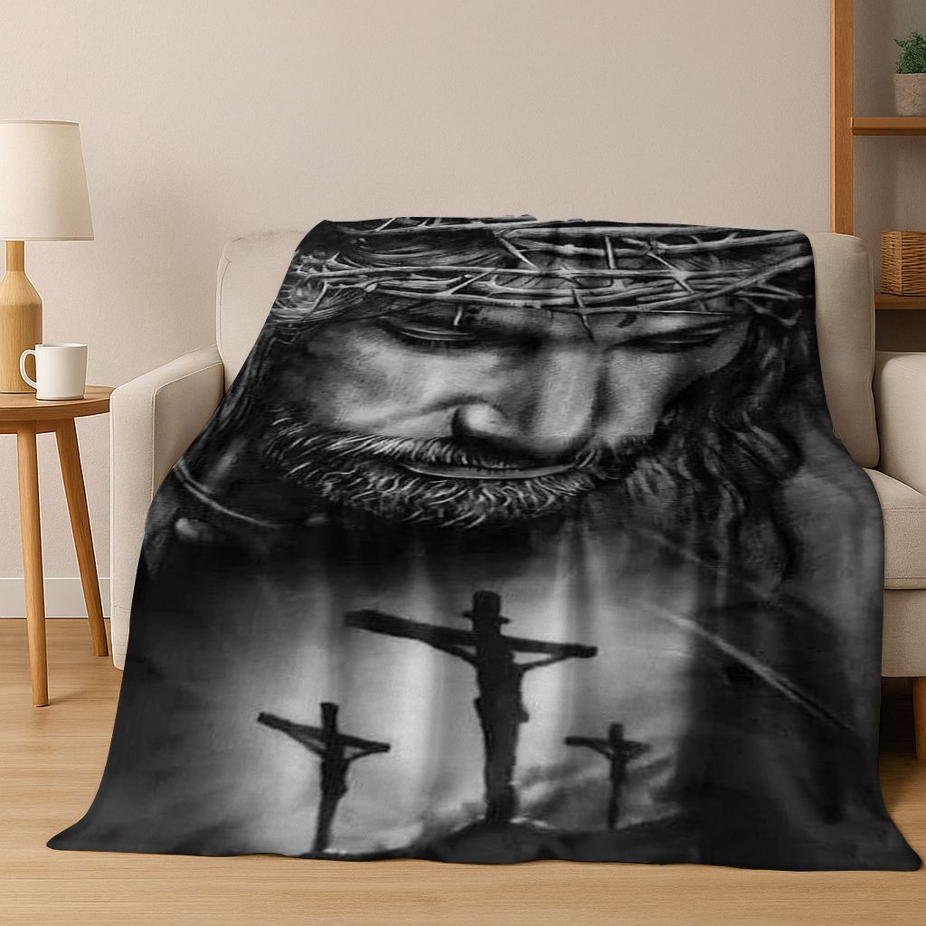 26 Style Faith Virgin Mary Jesus Blessed Flannel Blanket,Cozy Soft Throw Blanket for Home Bedroom Bed Sofa Picnic Cover Gift Kid