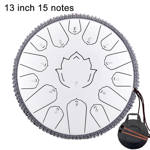 Musical Drum Steel Tongue Drum 13 14 Inch 15 Note C Hollow Drum Percussion Instrument