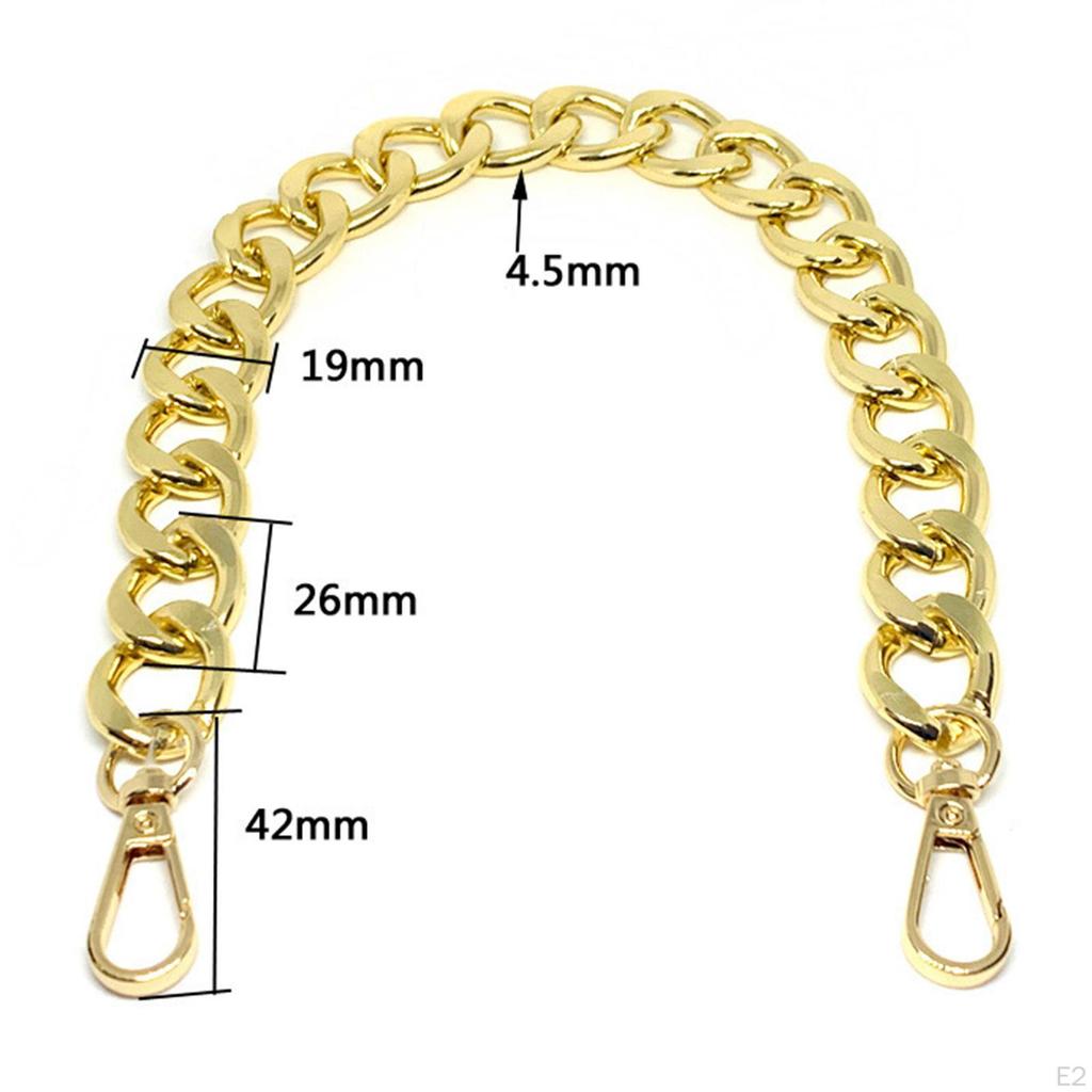 7.9" Long DIY Iron Flat Chain Strap Handbag Chains Accessories Purse Clutches Handles, Wrist Straps