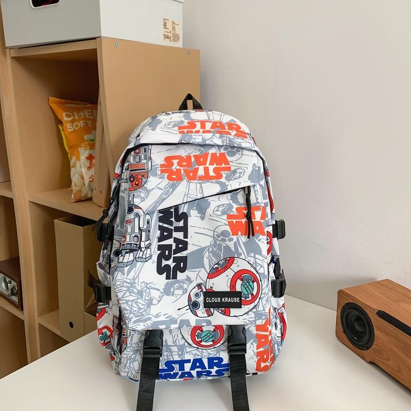 Large Capacity Graffiti Backpack Casual College Students High School Students Junior High School Students School Bag