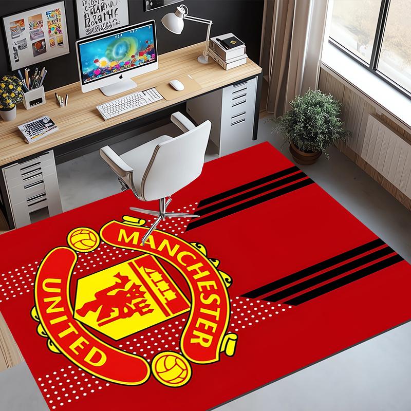 Tappeto con Fantasia Manchester United F.C., Tappetino da Interno/Esterno, per Picnic, Sala Giochi, Camera da Letto, Ufficio, Soggiorno, Tappeto Decorativo per la Casa, Regalo di Compleanno