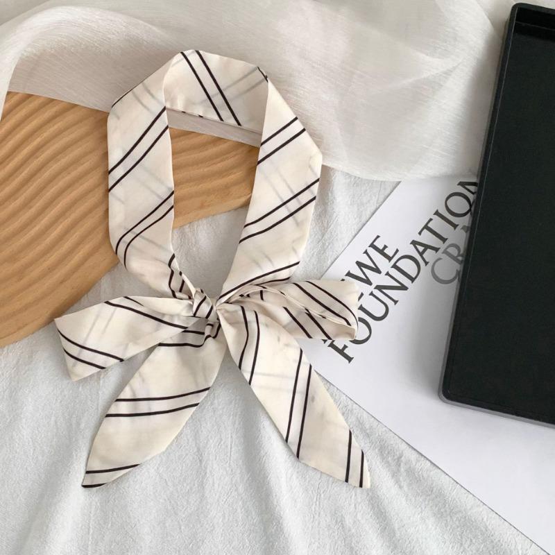 

Long silk scarf, new versatile plaid corrugated headscarf, headband, hair tie, bag streamer, neck scarf, decorative belt.