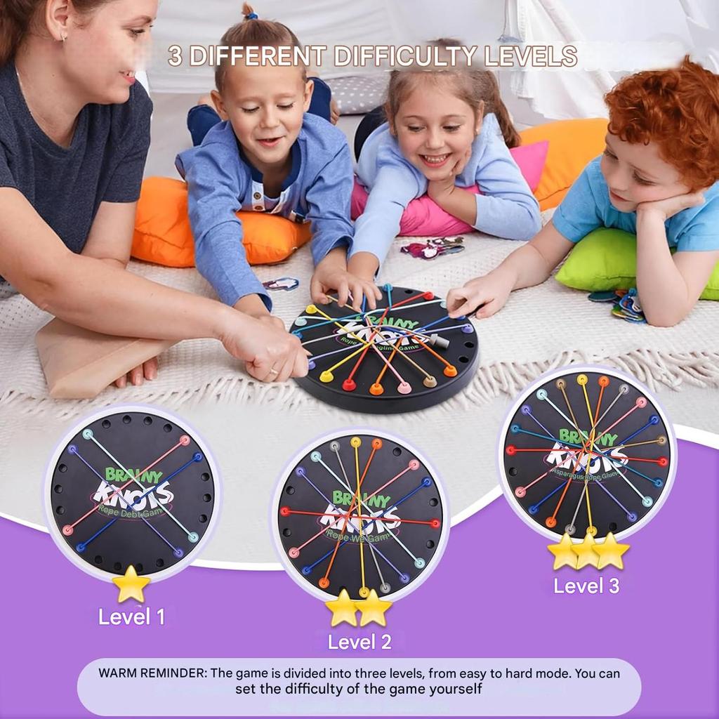 Kids Logic Puzzle Knot Solving Game Set, Educational Brain Teaser, Parent-Child Interaction Board Game, Multiple Difficulty Levels