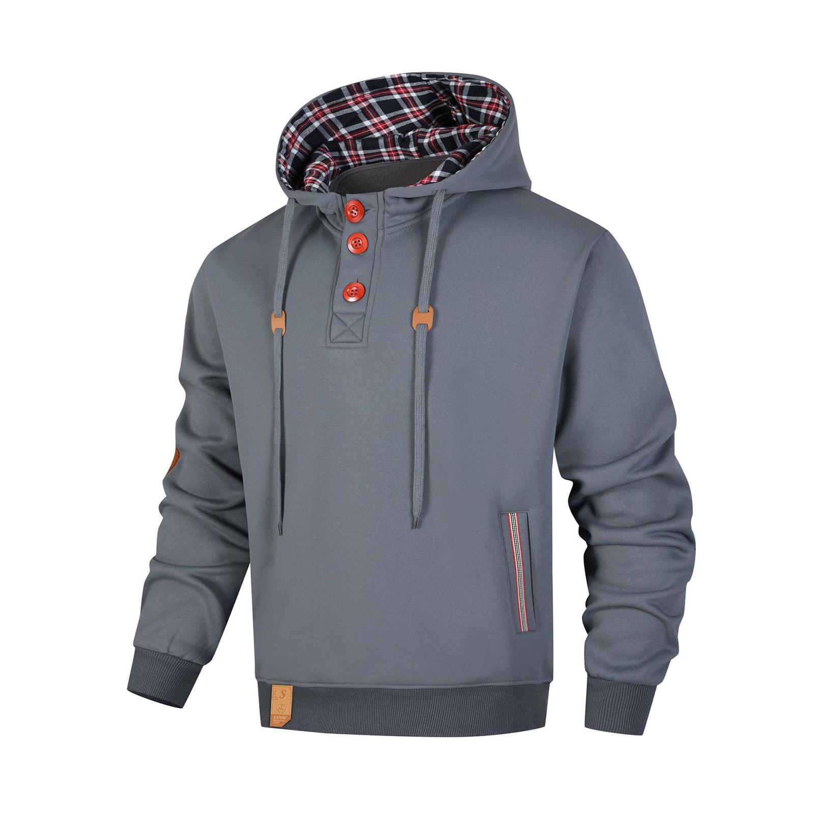 

Мужской Спортивный Повседневный С Длинными Рукавами С Карманом Капюшон Толстовка XL