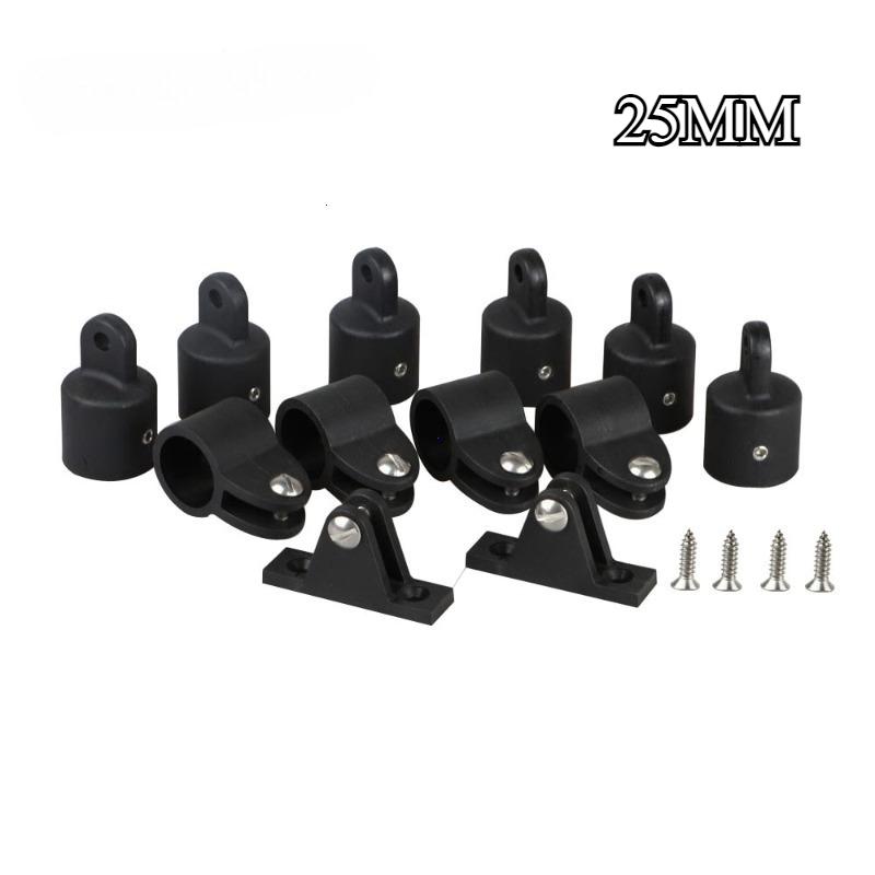 12 Stück Nylon Marine Boot Bimini Top Beschläge Set Ösenendkappe/Kiefernschieber Rohrklammer & Deckscharnier Bootszubehör Marine