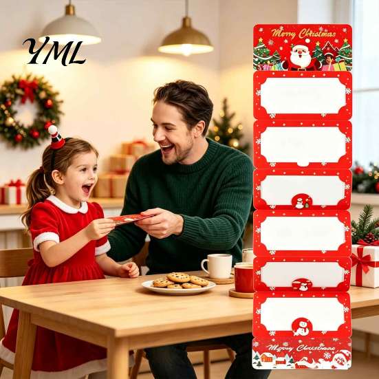 Holiday Money Gift Box Christmas Cash Envelopes, 6 Slots Foldable Holder, DIY Envelope Card Booklet for Xmas Parties, Family Gatherings Greeting