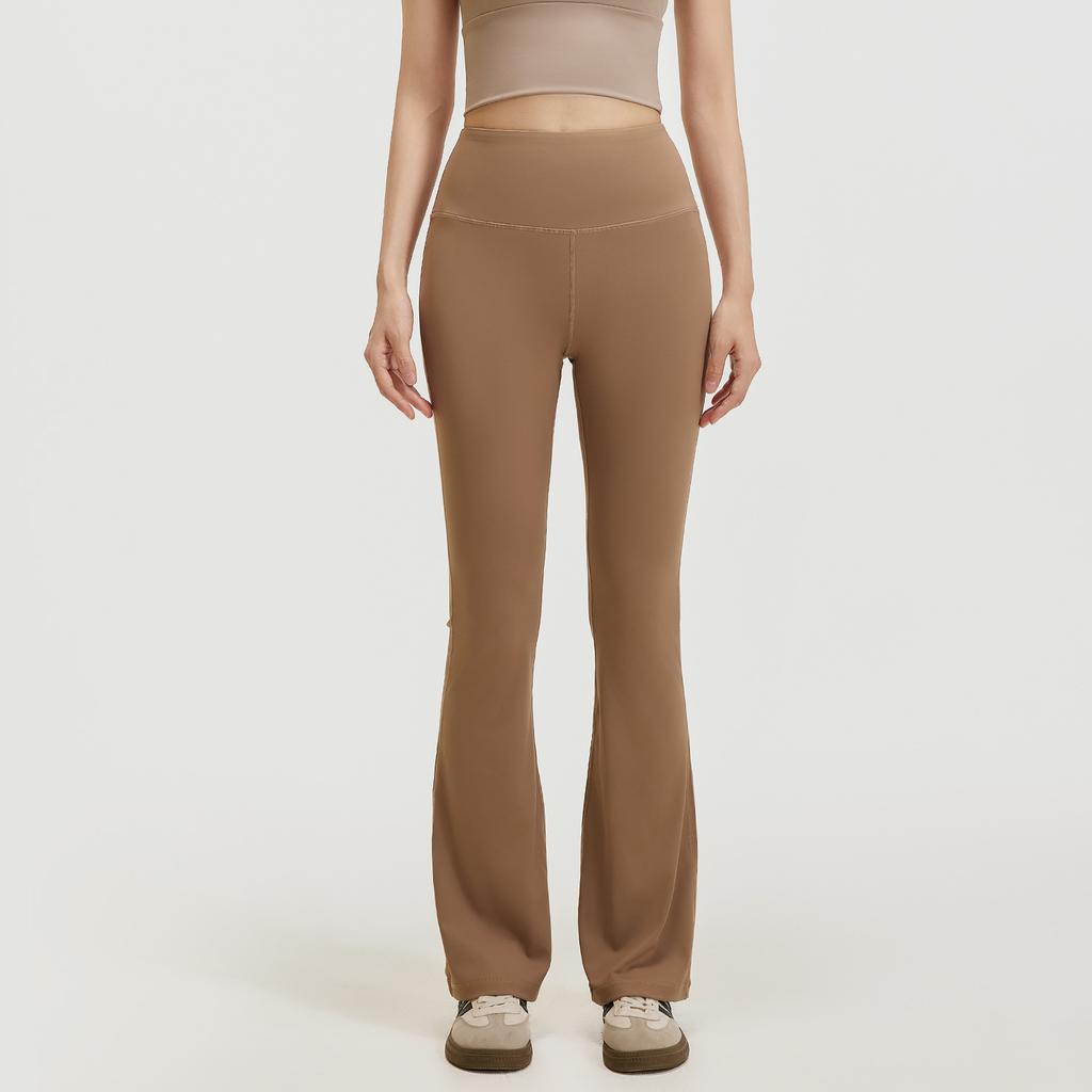 Summer high waist hip lift flared pants nude yoga pants Pilates sports fitness pants