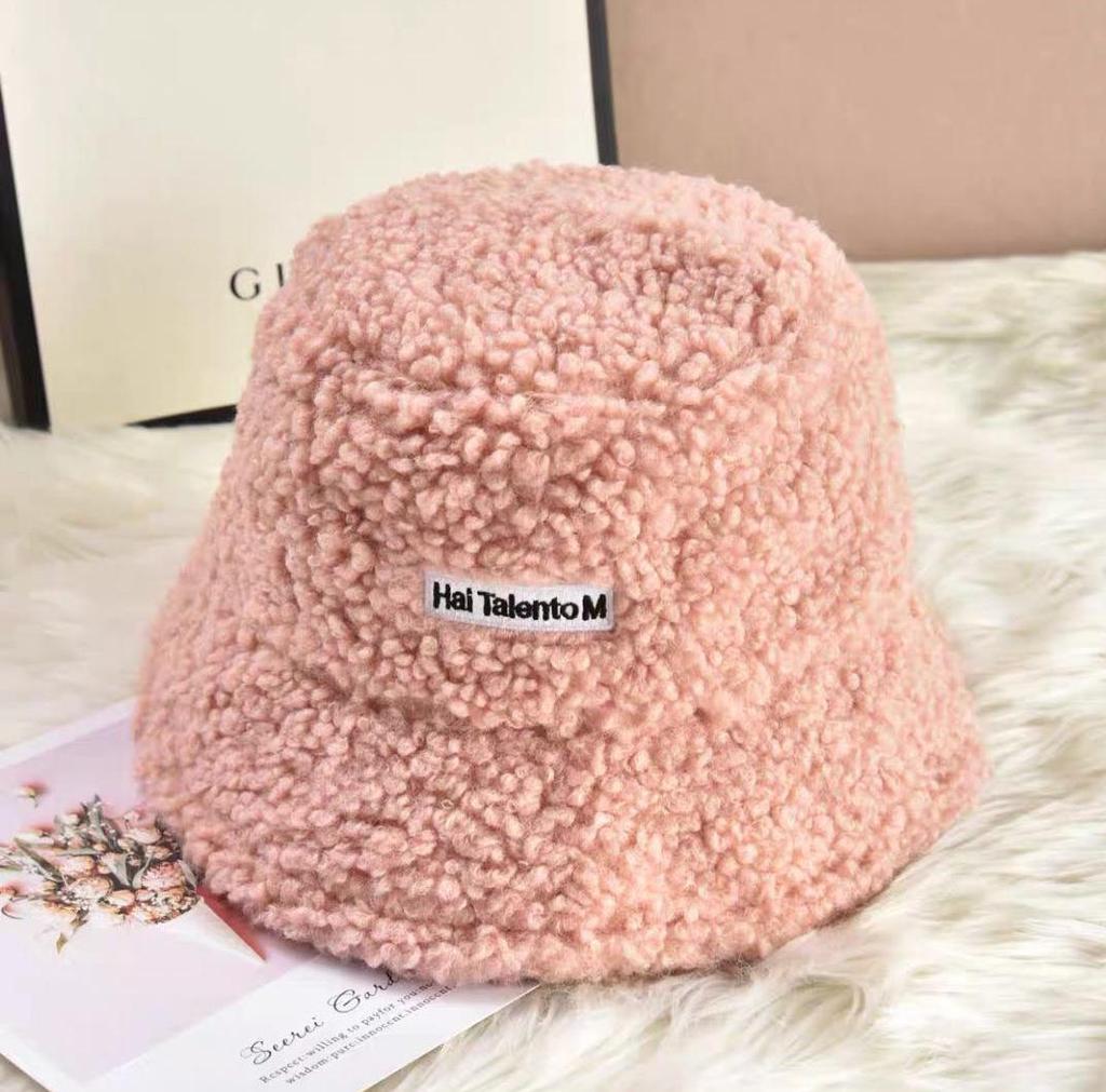 Chapeau de pêcheur unisexe en laine d'agneau et velours style coréen automne/hiver 2023