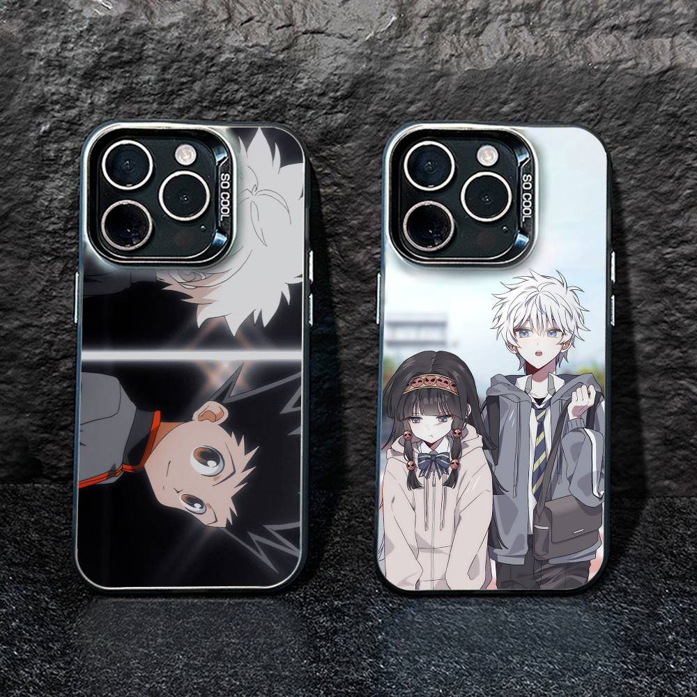 F-Killua Zoldyck H-Hunter X Hunter Phone Case For iPhone17, 16,15,14,13,12 Pro Max Black Candy Matte Shockproof Cover