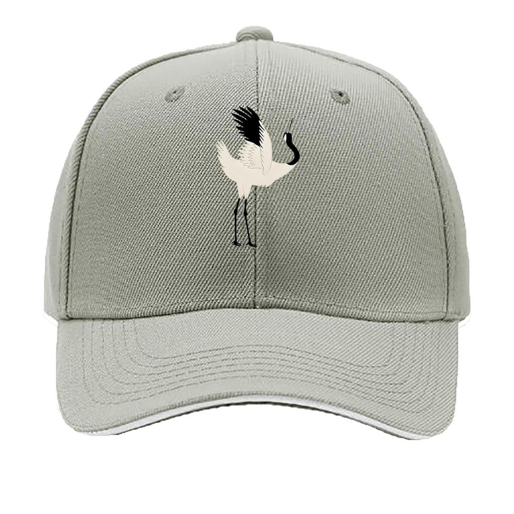 Crane Baseball Cap Adjustable Lightweight Vintage Hat Animal Theme Hand Washable Buckle Closure Sandwich Baseball Cap