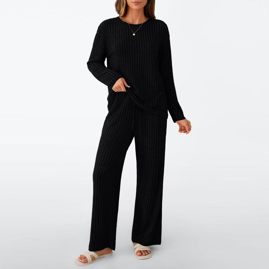 Women's Casual Fashion Comfortable Top And Pants Homewear Pajama Set