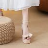 Hate the sky high sandals imperial sister style fashion bow thick heel thick sole waterproof table night high heels women's 2025 new