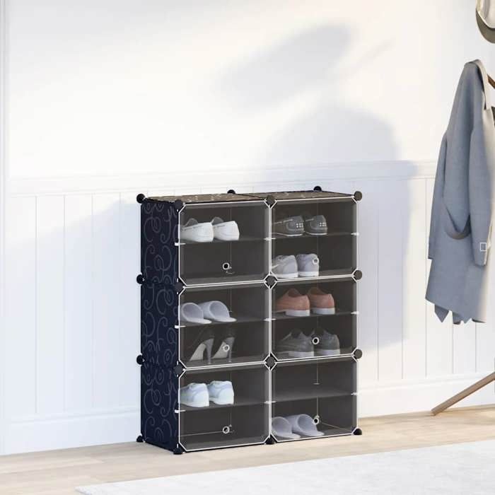 VidaXL Storage Cubes 6 Pcs with Doors Black PP, Storage Cube, Cube Storage Organizer, Shelf At 4019576