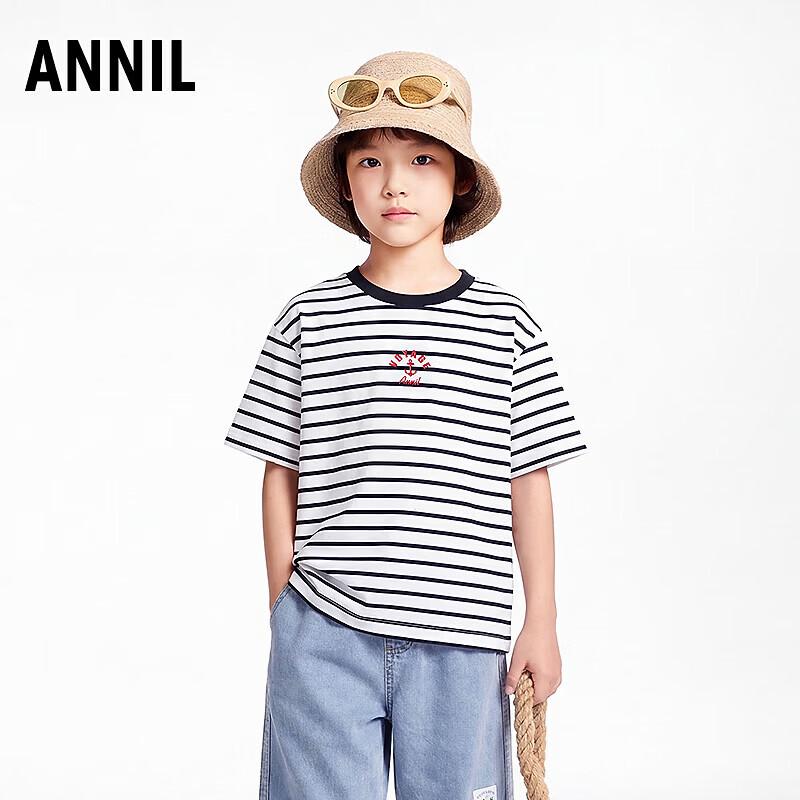 

Annil Boys Striped Short Sleeve Knit Tee 120