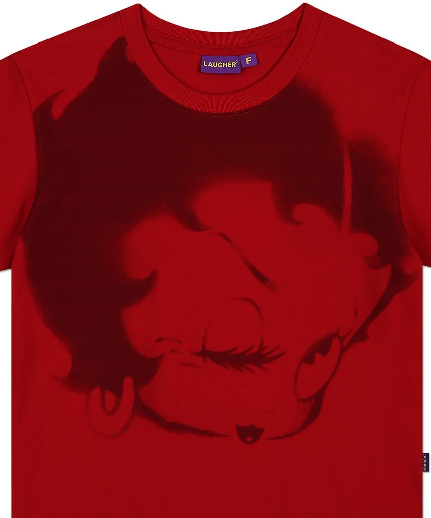 LAUGHER [Betty Boop] Red Betty Boop T-Shirt - Red