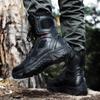 New Men's Leather Desert Boots Non-Slip Motorcycle High Top Shoes Breathable Non-Slip Men Casual Shoes Hunting Hiking Boots Men