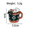 Festive Snowflake Marshmallow Cup Brooch - Cute Christmas Accessory for Clothing & Backpacks
