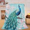 Peacock Pattern Collection Digital-printed Polyester Bedroom Velvet Flannel Cover Blanket Fleece Soft Cover Blankets for Beds