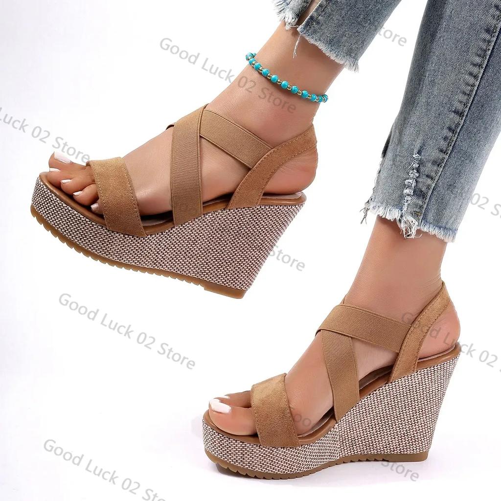 Fashion Women Sandals Wedge Waterproof Thick-soled Shoes New Summer Fashion Sandals Roman Platform-soled Sandals Large Size Women Shoes