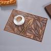 Leaf Hot Stamping Placemat PVC Cup Coffee Table Mats Kitchen Christmas Home Decor