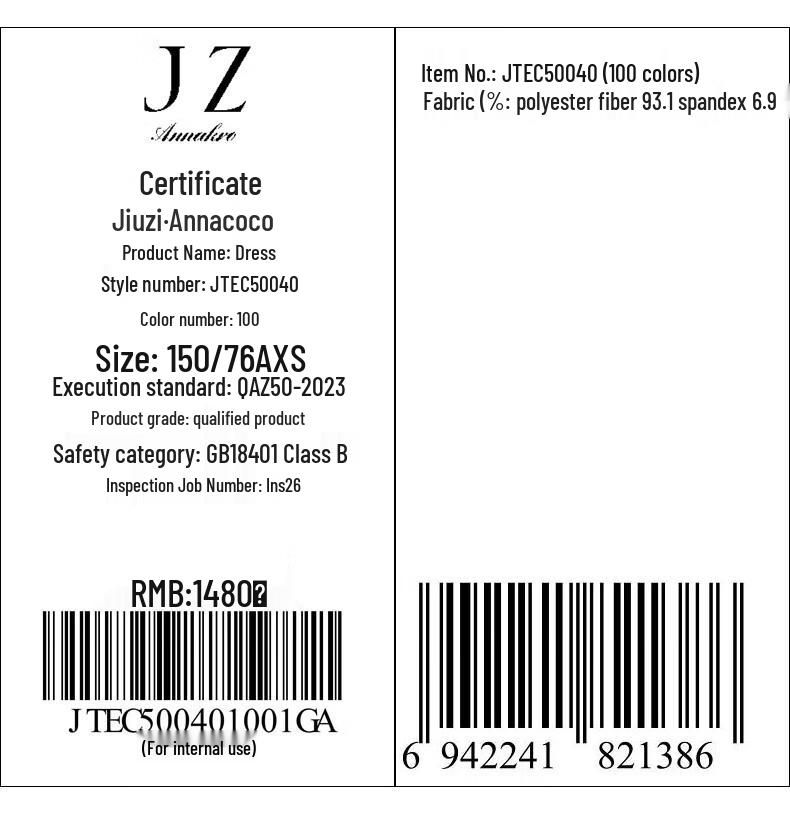 JIUZI ANNACA Elegante Damesstijl 3/4 Mouw Gerimpelde V-hals Slim-fit Gebreide Jurk