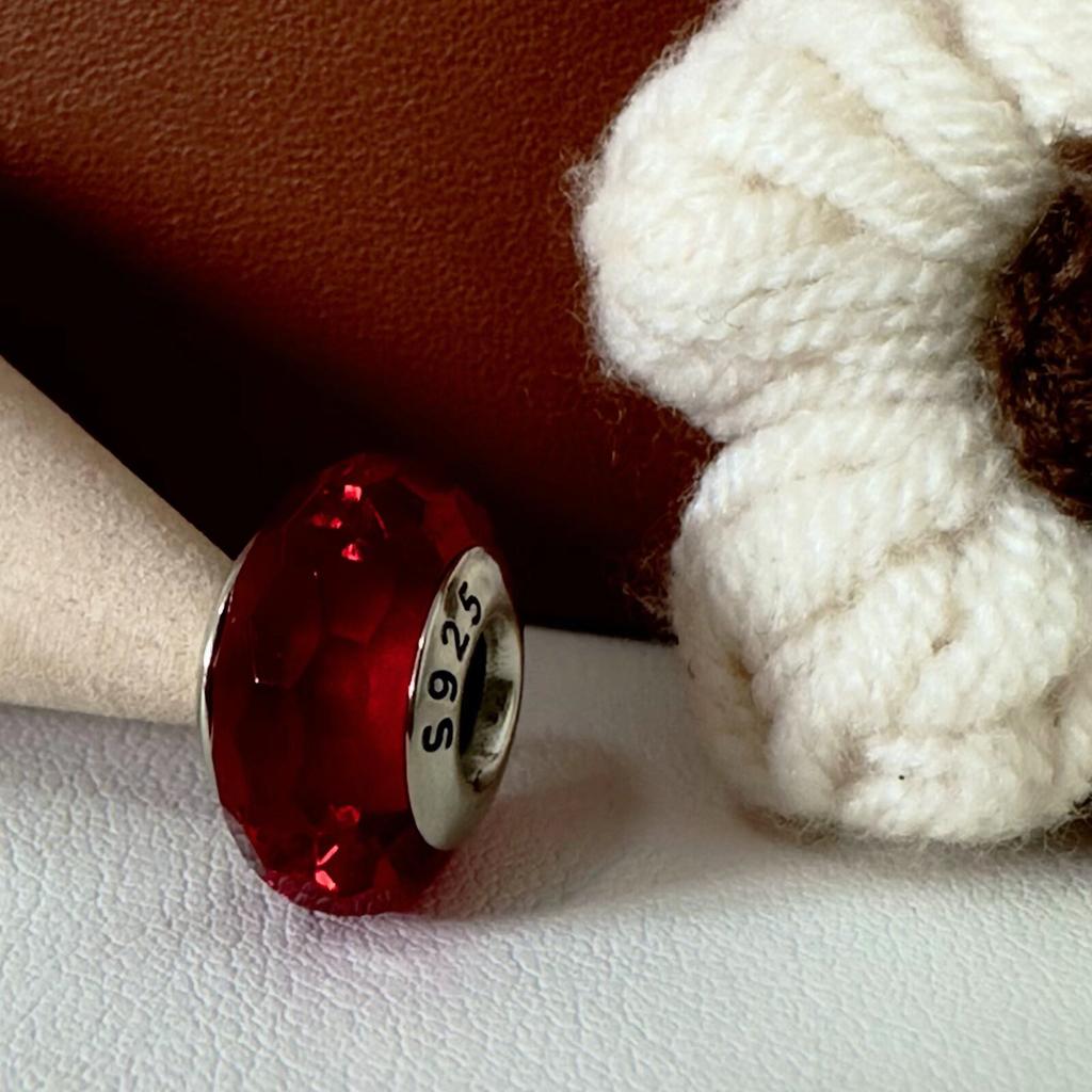 Colorful copper Mini Murano Glass Bead Charms Charm Fits Authentic Bracelets Blue Faceted Murano for Women Necklaces Jewellery