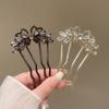 Rhinestones U-Shaped Hair Sticks Butterfly Hair Stick for Women Bun Comb Hanfu Metal Hair Clips Hair Accessories Hairpin