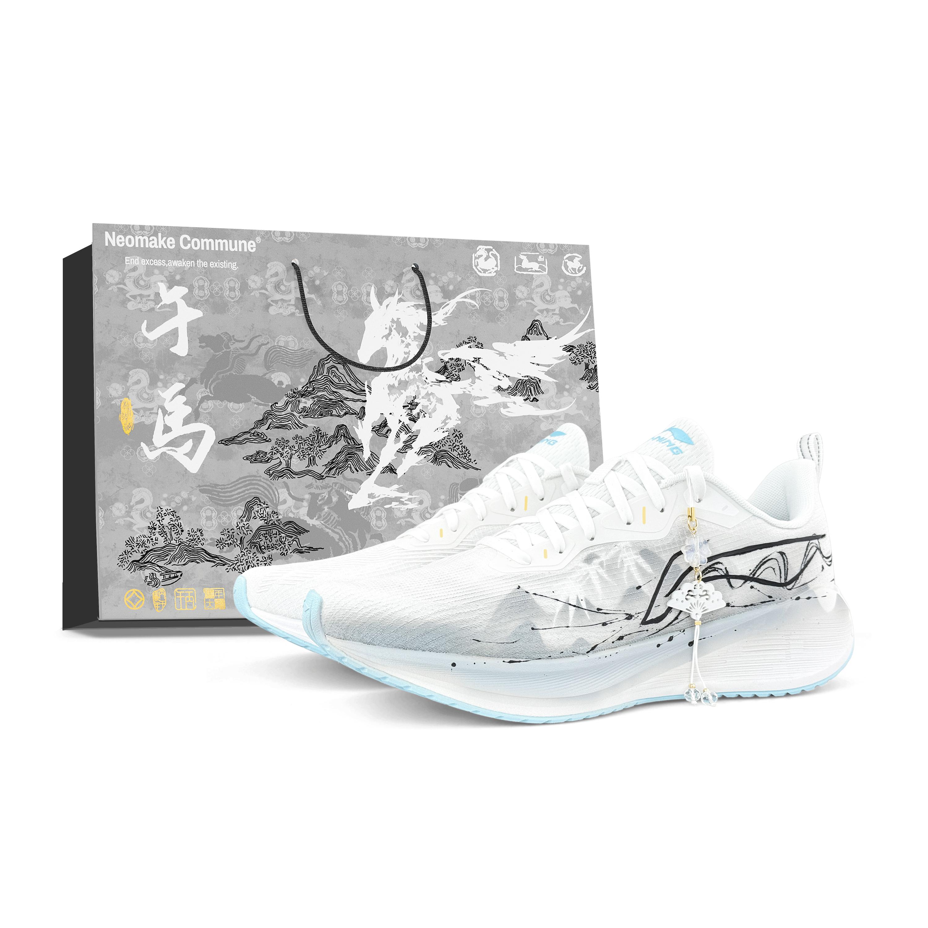 Li Ning Wuyue Амортизирующие Дышащие Низкие Беговые Кроссовки Мужские Белые ARST003-1(Team537-LD) 40
