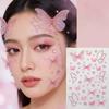 1Sheet Color Butterfly Face Stickers Children Eyes Facial Makeup Butterfly Face Gem Decals Crystal Round Diamond Tattoo Stickers
