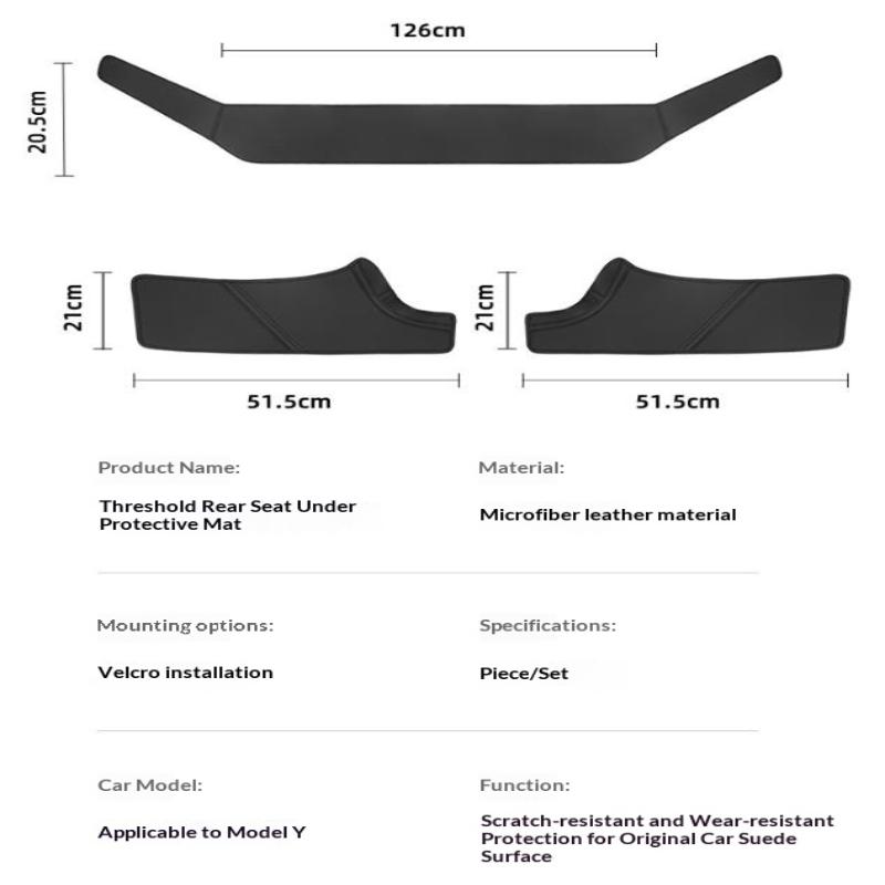 Car Door Sill Protector Set For Model Y Microfiber Leather Anti Scratch Kick Pad Threshold Protection Guard Strip Interior