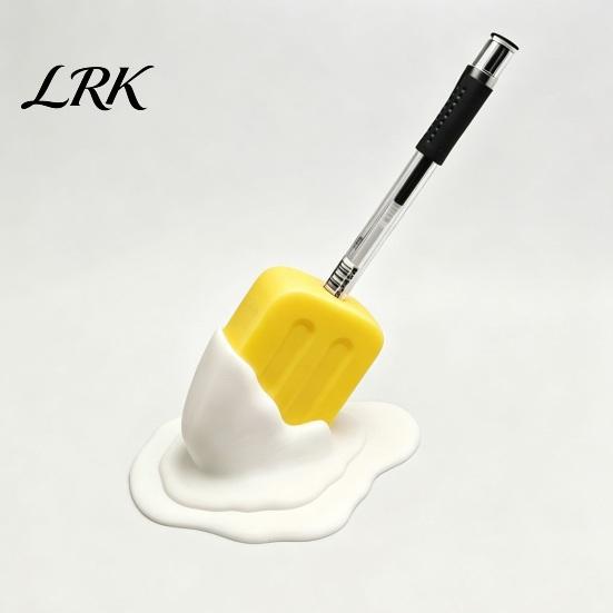 Unique Desk Decor Cute Melting Popsicle Pen Holder, Decorative Stationery Organizer, Desktop Ornament Durable PLA Container for Office And School