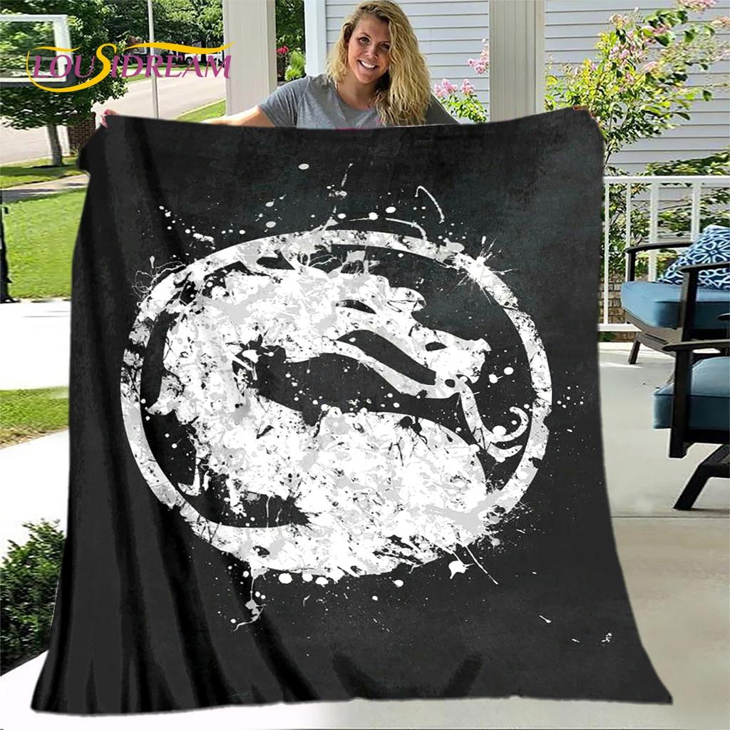 New Cartoon Mortal Kombat Flannel Throw Blanket Soft Warm for Living Room Bedroom Beds Sofa Decor Gift