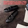 Sheepskin version~ leather inner height increase 5cm small French shallow mouth ballet single shoes women's retro Mary Jane shoes ladyshoes
