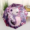 1pc Axolotl On a Tree Pattern Automatic 3-Fold Umbrella, 8 Iron Frames, High-Value Folding Umbrella, Suitable for Office, Travel and Outdoor