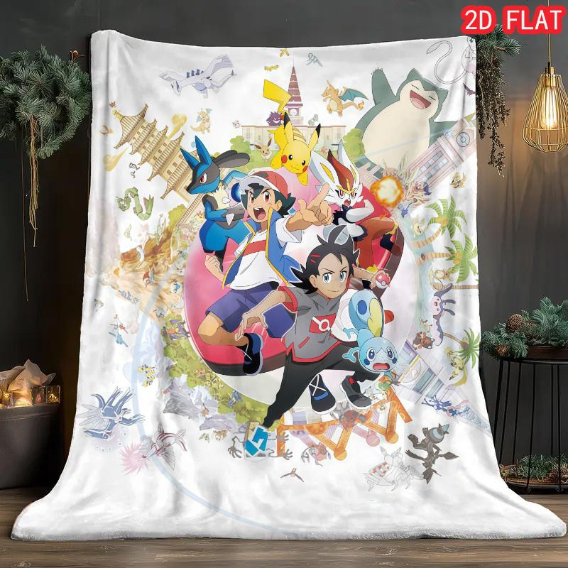 Pokemon Soft Flannel Blanket Warm Cozy Throw for Bed Sofa All Season Home Decor Perfect Gift for Kids and Fans THW