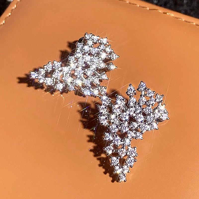 Wunderschöne Damen-Ohrstecker Voll mit kleinen Zirkonia Bling Bling Damen-Accessoires Hochzeitsparty Trendschmuck