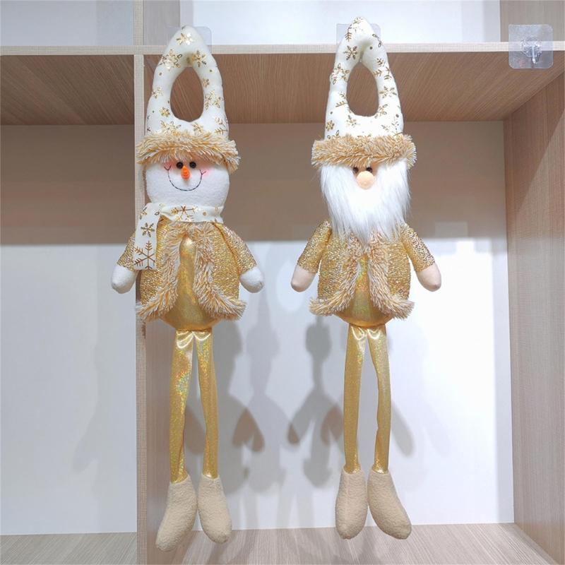 Christmas Doll Door Ornament Multipurpose Long Leg Doll Hanging Decoration For Tree Door Handle Bookshelf Curtain Window