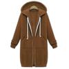Autumn And Winter Women's Mid To Long Hoodie Woolen Sweater Long Jacket