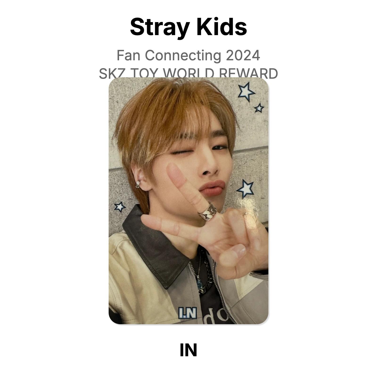 Stray Kids Fan Connecting 2024 SKZ TOY WORLD REWARD Официальная фотокарточка I.N