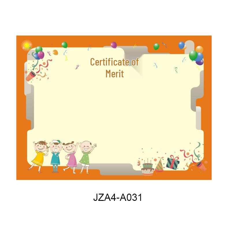 A4 Blank Certificate Paper for Students: Creative Design for Kindergarten and Primary School Commendations and Training Classes.