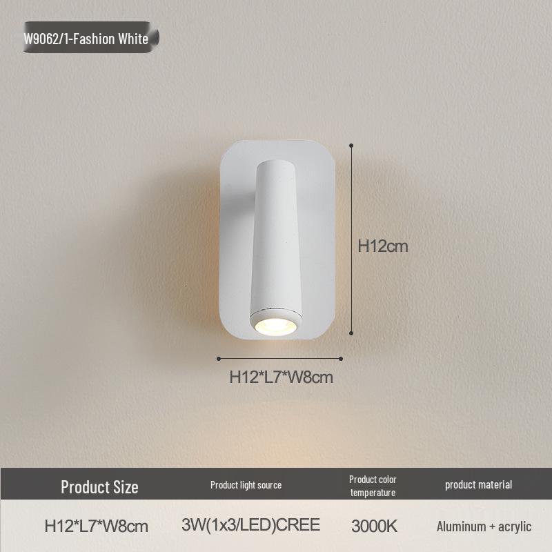 

Rotatable Nordic Minimalist Wall Lamp - Eye-Protection Reading Light for Bedroom & Study