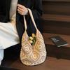 2025 Summer New Knitted Tote Bag Foreign Style Urban Simple Shoulder Bag Women's Vacation Wind Travel Seaside Bag
