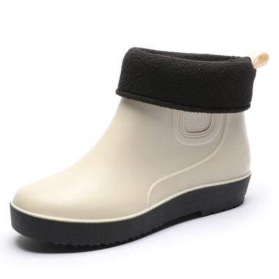 2023 New Rain Boots Women's Outdoor Warm Low-cut Boots Winter Shoes Waterproof Rubber Ankle Boots Women's Overshoes
