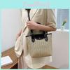 Street Fashion Water Bucket Style Woven Bag With Soft Handle And Inner Zip Pocket