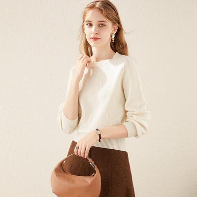 TUHUANG Women's Thick Pure Wool Jacquard Pullover TW347338