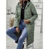 VEZFAA Women's Fashion Casual Fall Winter Solid Color Print Long Sleeve Jackets & Coats Down Coats